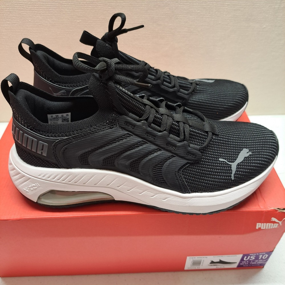 Puma Mens Sneakers Size 10 Black NWT Illumine Low Top Athletic 2056-1049
